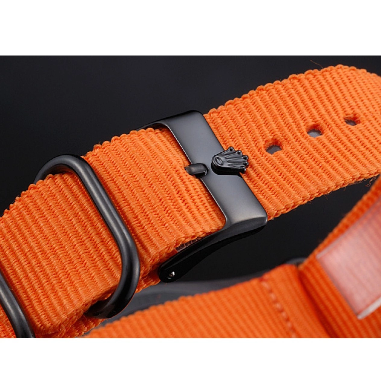 AAA replica watch 622003 Orange Rolex Strap Nylon Milgauss Bamford 0728